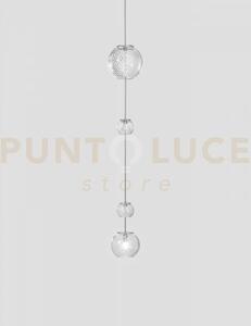 Oto sospensione peac cristallo rigadin nickel satinato 1 luce attac