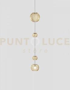 Oto sospensione peac ambra rigadin nickel satinato 1 luce attacco g9
