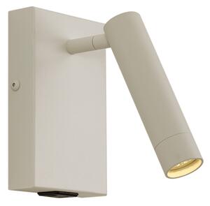 Lampada da parete moderna beige regolabile con USB-C - Croft