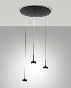 3804-47-101 montatura nera completa tonda a led cct 2700k - 3000k -