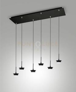3804-46-101 montatura nera completa rettangolare 6 luci cct 2700k -