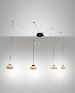 Arabella sospensione ambra 4 luci spostabile a led 3000k - 32w - 30