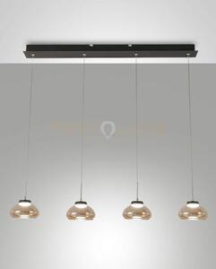 Arabella sospensione ambra 4 luci rettangolare a led 3000k - 32w - 