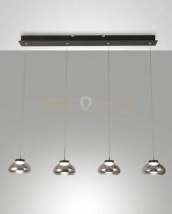 Arabella sospensione fume' 4 luci rettangolare a led 3000k - 32w - 