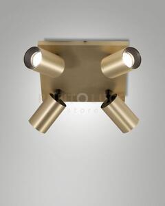 Flores spot 4 luci ottone satinato orientabile attacco gu10