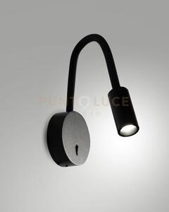 Flux applique nero orientabile e flessibile a led 3000k 374lm 3,1w