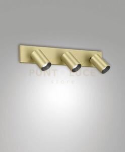 Flores spot 3 luci ottone satinato orientabile attacco gu10