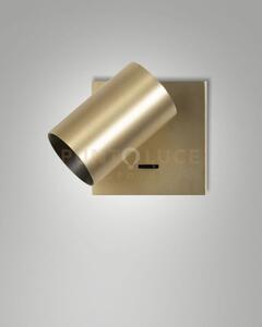 Flores spot 1 luce ottone satinato con interruttore orientabile att
