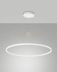 Leo sospensione bianca a led 60w 3000k 6300lm d.100cm on/off