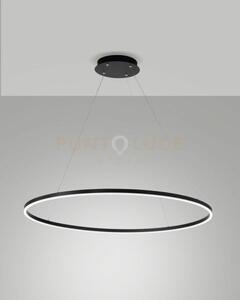 Leo sospensione nera a led 60w 3000k 6300lm d.100cm on/off