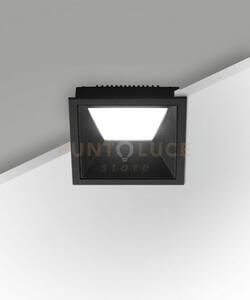 Kris faretto incasso quadrato asimmetrico nero 3000k 930lm 8w dimme