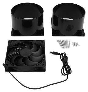 Sistema di ventilazione con ventilatore di scarico a flangia alimentato a energia solare per pollai all'aperto
