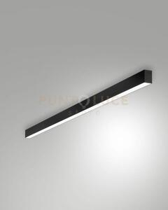 Millet plafoniera nera a led 3000k 3380lm 23w opale on/off ip40 100cm