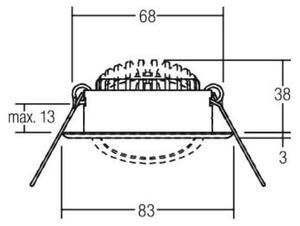 Faretto da incasso a LED in acciaio inossidabile 3000K - Downlight 1x6W LED non sostituibile 38369223