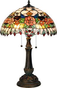 Lampada da tavolo Tiffany Clayre & Eef Ø 41x67 cm Rosso Verde Vetro Rosa