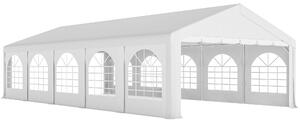 Outsunny Tendone da Giardino 10x5 m con 10 Pareti Laterali Rimovibili, in PE e Metallo Galvanizzato, Bianco | Aosom Italy