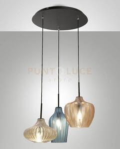 Olbia sospensione 3 luci ambra azz.champagne 3725-47-363