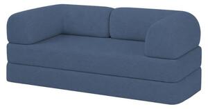 Divano letto 2 posti modulare in velluto a coste BANANAIR 90x180 cm blu