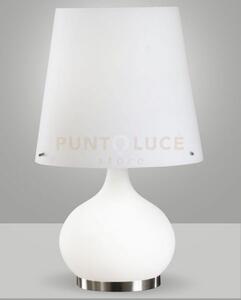 Ade lampada da tavolo vetro bianco h.58cm grande 2 luci attacco e14
