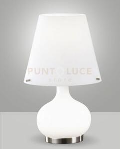 Ade lampada da tavolo vetro bianco h.33cm piccola 2 luci g9 e14