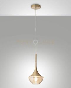 Apollo sospensione ottone satinato 1 luce attacco e27 d.20cm in met