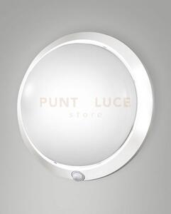 Armilla plafoniera d.30cm bianca ip44 1 luce attacco e27 con senso