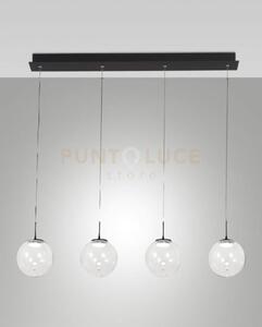 Ariel sospensione trasparente/ goccia 4 luci lineari a led cct 2700
