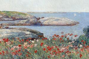 Stampa artistica Poppies on the Isles of Shoals Vintage Seaside Landscape Seascape - Frederick Childe Hassam, (40 x 26.7 cm)