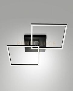 Bard plafoniera nera l.65x65cm 2 luci a led 3000k - 52w - 5180 lm 