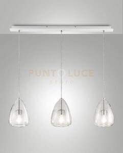 Britton lampadario a sospensione in vetro trasparente d.22cm 3 luc