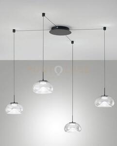Brena sospensione in vetro trasparente 4 luci a led cct 2700k - 300