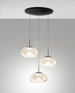 Brena sospensione cognac 3 luci tonda a led cct 2700k - 3000k - 400