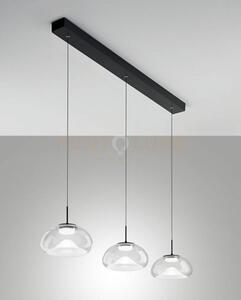 Brena sospensione trasparente 3 luci lineare a led cct 2700k - 3000