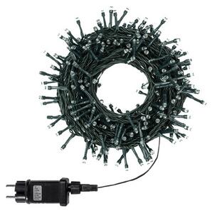 Catena di luci 5 metri da 100 Led Bianco Caldo con cavo verde Wisdom