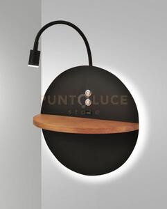 Dual applique nera a led 3000k - 9w + 6,5w - 750 lm + 630 lm retroi