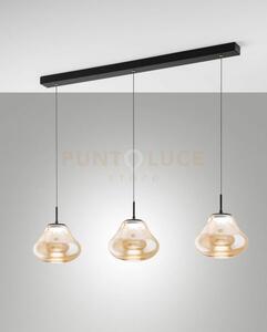 Deva sospensione ambra 3 luci lineare a led cct 2700k - 3000k - 400