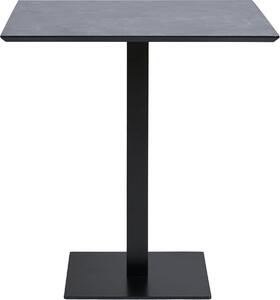 Tavolino in melamina in pietra scura con struttura in metallo nero 70 x 70 x 75 cm