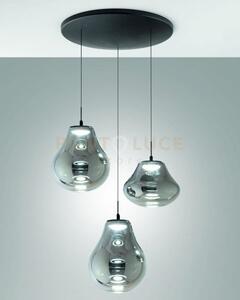Deva sospensione fume' 3 luci tonda a led cct 2700k - 3000k - 4000k