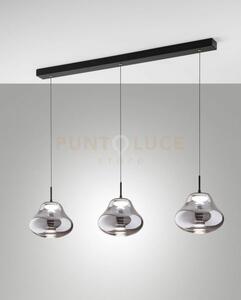 Deva sospensione fume' 3 luci lineare a led cct 2700k - 3000k - 40