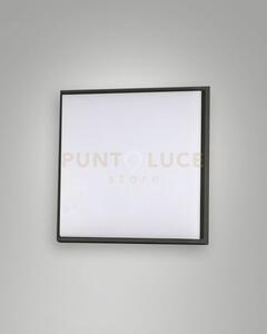 Desdy plafoniera led nera l.18x18cm 10w 3000k 1050lm in alluminio ip54