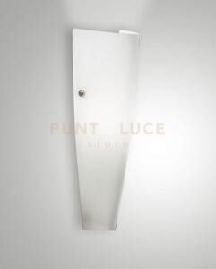 Dedalo applique bianca in vetro soffiato e metallo 1 luce attacco e
