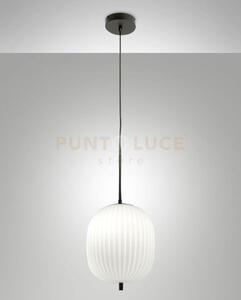 Domizia lampadario a sospensione nero d.25cm in metallo e vetro 1 l