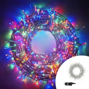 Catena di luci 25 metri da 500 Led Multicolore con cavo trasparente Wisdom