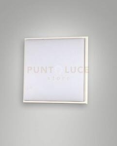 Desdy plafoniera led bianca l.18x18cm 10w 3000k 1050lm in alluminio