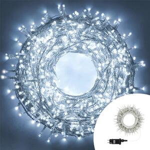 Catena di luci 25 metri da 500 Led Bianco Freddo con cavo trasparente Wisdom