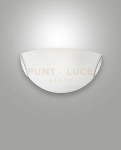 Fox applique bianco 1 luce attacco e27 in metallo e vetro