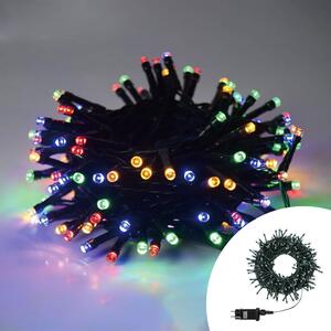 Catena di luci 5 metri da 100 Led Multicolore con cavo verde Wisdom