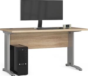 Scrivania BM-135 in rovere Sonoma con piano in laminato robusto e gambe in metallo per casa e ufficio