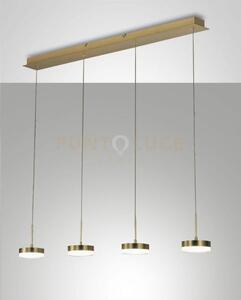Dunk sospensione 4 luci ottone satinato a led 3000k - 32w - 3020 lm