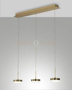 Dunk sospensione 3 luci ottone satinato a led 3000k - 24w - 2260 lm
